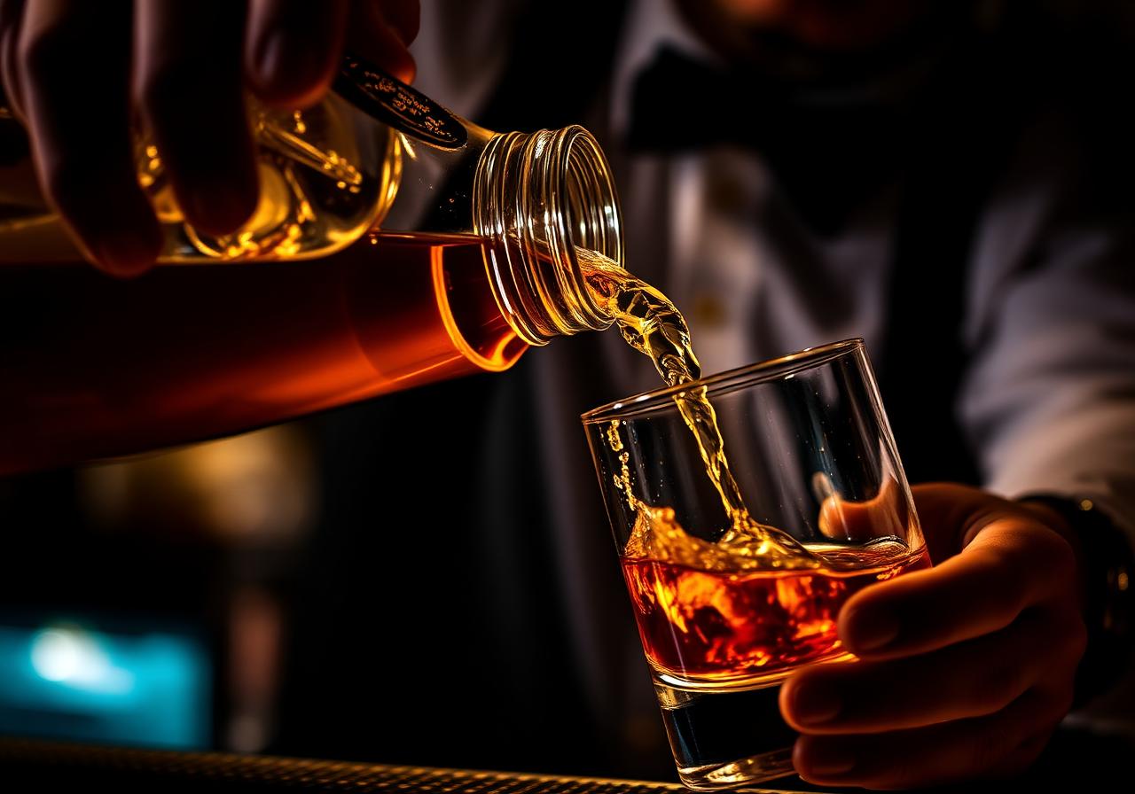 Whiskey pour