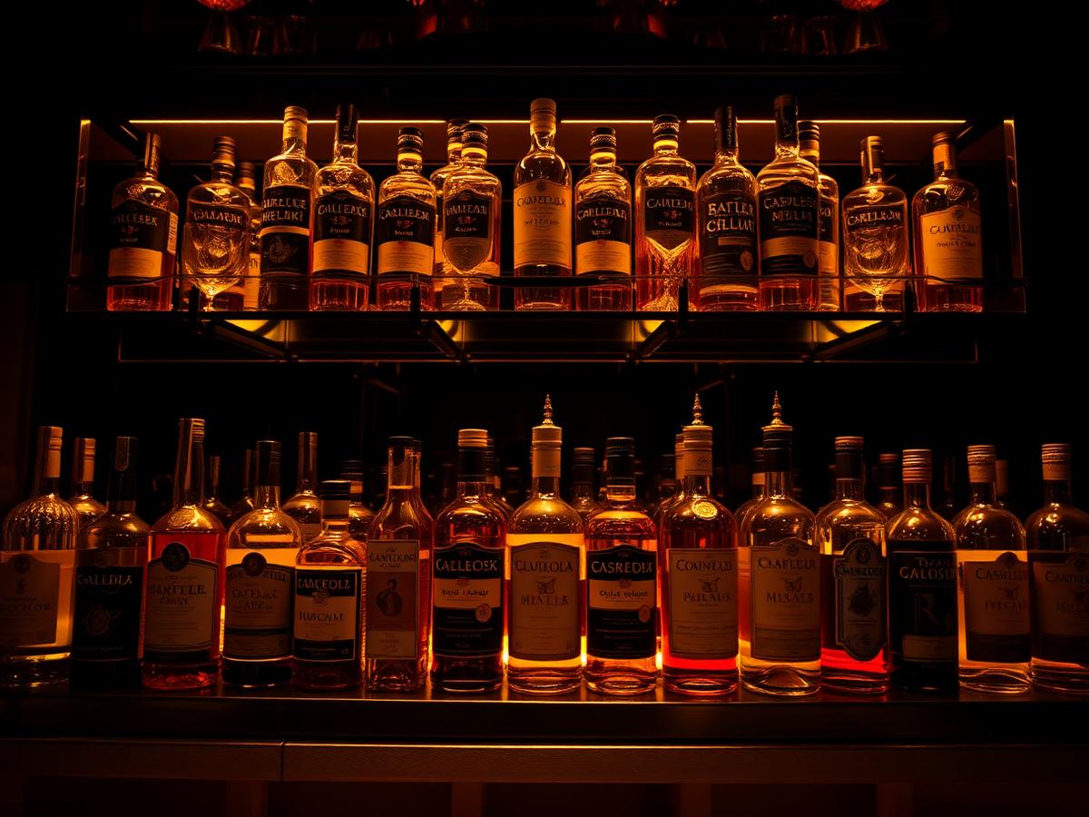 Premium bar in golden light